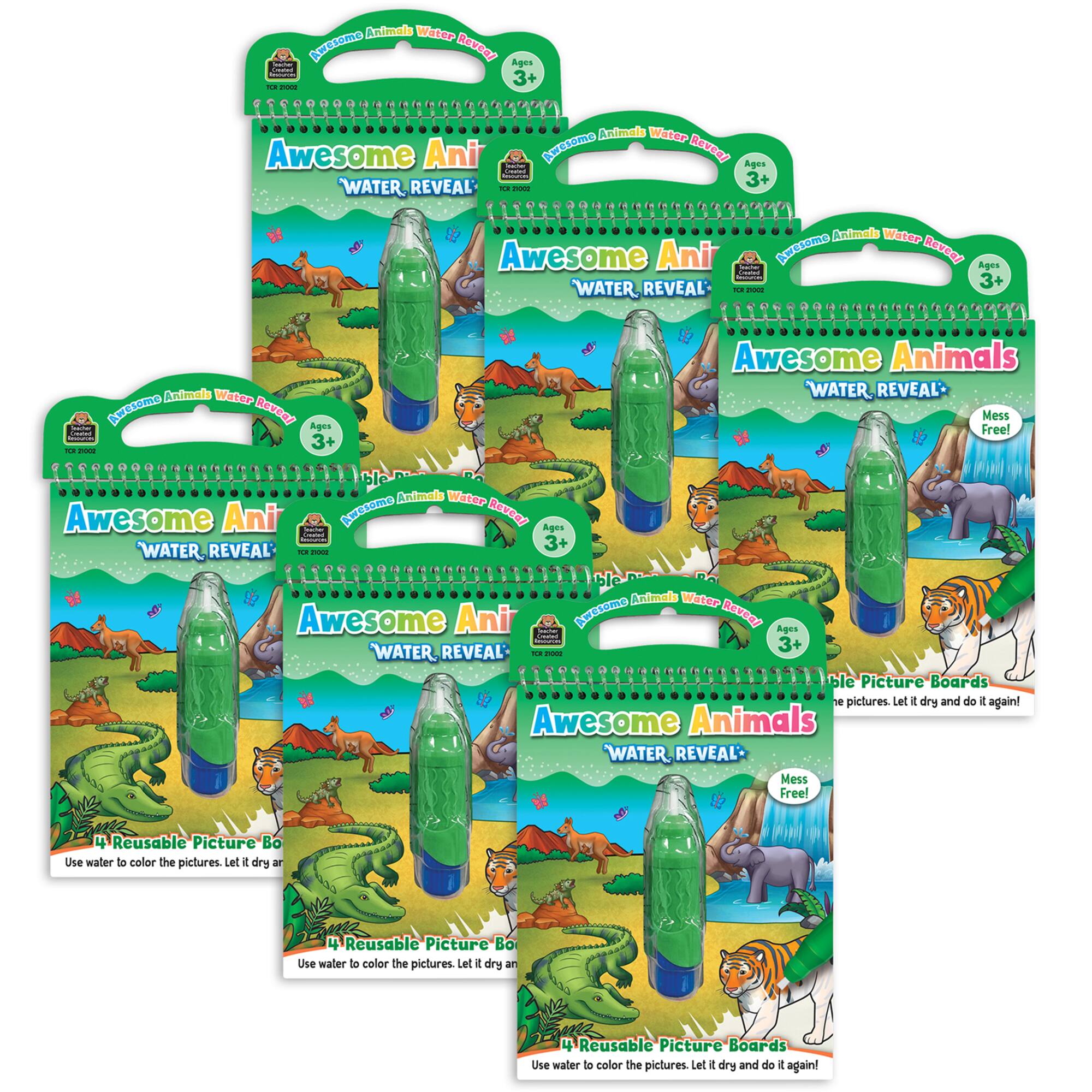 Teacher Created Resources Awesome Animals Water Reveal Book Set, 6ct.
